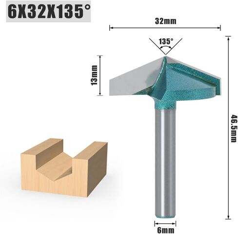6mm Shank v bit CNC carbide Solid Mill Mill Tungsten Steel Milling Milling Cutter 3D Wood MDF Bit 90 120 135 150 Degrees (6x16x120) in Saudi Arabia