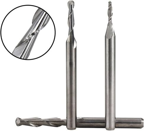 10pcs 1/8 '' (3.175mm) shank ball الأنف نهاية مطحنة القاطع مجموعة كربيد دوامة جهاز التوجيه CNC بت أخطاء in Saudi Arabia