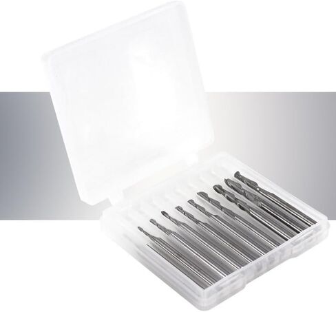 10pcs 1/8 '' (3.175mm) shank ball الأنف نهاية مطحنة القاطع مجموعة كربيد دوامة جهاز التوجيه CNC بت أخطاء in Saudi Arabia