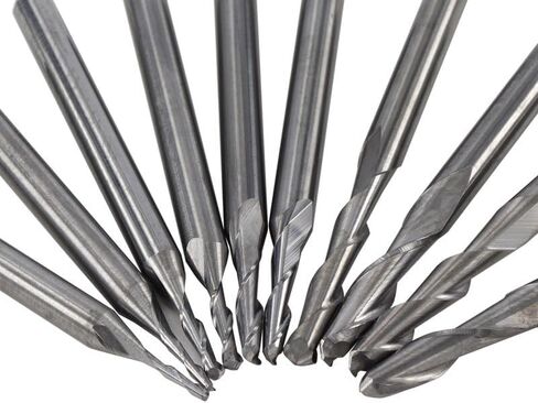10pcs 1/8 '' (3.175mm) shank ball الأنف نهاية مطحنة القاطع مجموعة كربيد دوامة جهاز التوجيه CNC بت أخطاء in Saudi Arabia