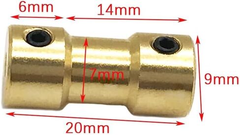 1pcs D9 L20 Brass Rigid Coupling Joint Stepper Motor Shaft Sleeve Adapter Porous Connector(3MMX3MM) in Saudi Arabia