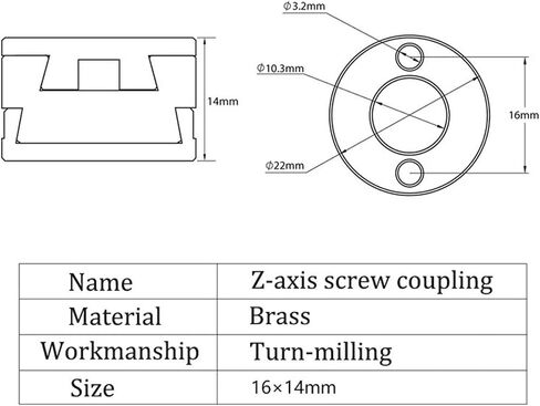 2pcs Z Axis Screw 16mm Coupling for 3D Printer T8 Z Axis Lead Screw Coupler Shaft Connector in Saudi Arabia