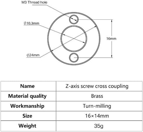 1pc 16mm Coupling for 3D Printer T8 Z Axis Screw Hot Bed 3D Printer T8 Lead Screw Coupler in Saudi Arabia