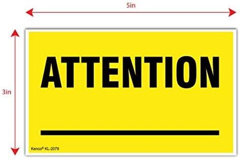 kenco 3 "x 5" انتباه ملصقات ملصقات الشحن الفلوريسنت للشحن والتعبئة -500 ملصقات لاصقة لكل لفة in Saudi Arabia