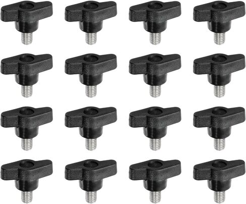 Z- Shaped Thumb Screws 304 Stainless Steel Tee Wing Knobs Screws Clamping t Head, M8 x 40mm Thread Fit for Replace Hand Tightening Knob Supply - Z Shaped (16 Pack, Black) in Kuwait