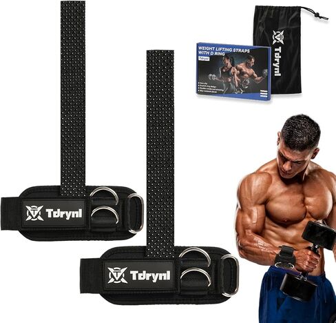 Non-Slip Lifting Straps with D Rings - Weightlifting Wrist Straps for Gym - Thick Padding & Reinforced Stitching - Gift for Men & Women - Lifting Straps Gym & Workout in Saudi Arabia