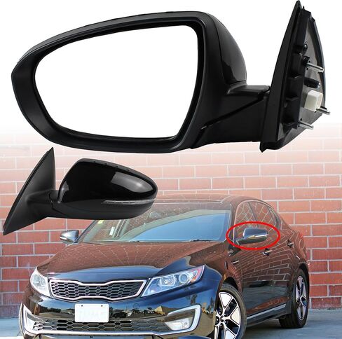 مرآة الباب الجانبية اليمنى المتوافقة مع 2011 2012 2012 2013 KIA Optima SX/LX/EX (5 دبابيس) يدوي أسود قابل للطي غير تسخين الزجاج استبدال KI1321152 87620-2T110 876202T110 in Saudi Arabia