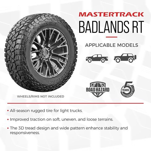 مجموعة من 4 (أربعة) Mastertrack Badlands RT LT285/70R17 10 Ply E 126Q Terrain Terrain SUV Truck Tyre 285/70/17 （Tyre）） in Kuwait
