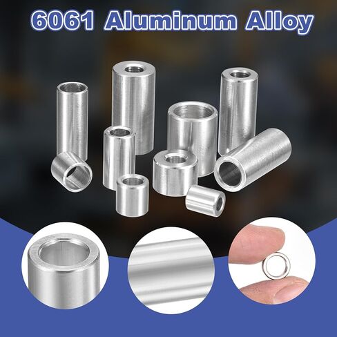 uxcell 16pcs فواصل الألومنيوم ، 5 مم معرف × 9 ملم OD x 5mm المسمار المسمار المسمار بذرات بلاءة معدنية غير مؤهلة ، جلبة مواجهة غير مخبأة للبراغي المسمار M5 in Saudi Arabia