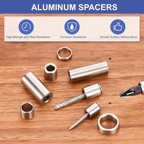 uxcell 16pcs فواصل الألومنيوم ، 5 مم معرف × 9 ملم OD x 5mm المسمار المسمار المسمار بذرات بلاءة معدنية غير مؤهلة ، جلبة مواجهة غير مخبأة للبراغي المسمار M5 in Saudi Arabia
