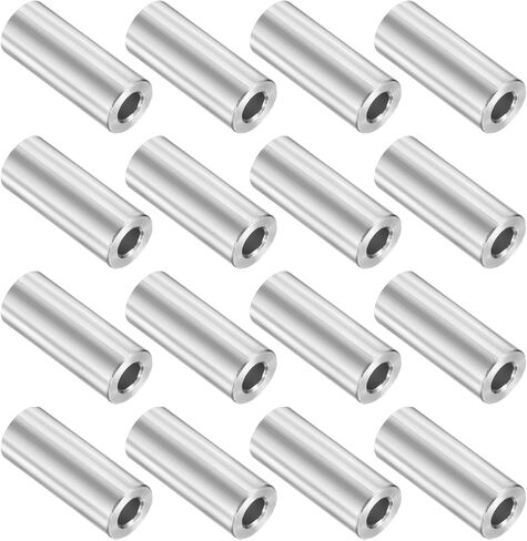 uxcell 16pcs فواصل الألومنيوم ، 5 مم معرف × 9 ملم OD x 5mm المسمار المسمار المسمار بذرات بلاءة معدنية غير مؤهلة ، جلبة مواجهة غير مخبأة للبراغي المسمار M5 in Kuwait