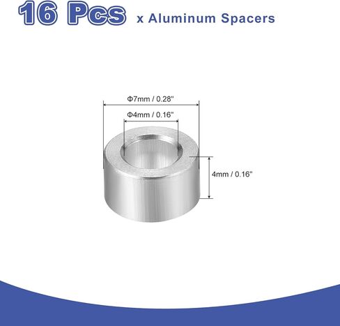 uxcell 16pcs فواصل الألومنيوم ، 5 مم معرف × 9 ملم OD x 5mm المسمار المسمار المسمار بذرات بلاءة معدنية غير مؤهلة ، جلبة مواجهة غير مخبأة للبراغي المسمار M5 in Saudi Arabia