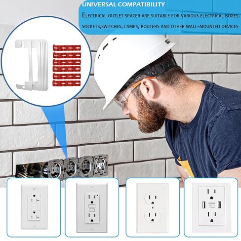 6 Pack Wall Plate Spacer+24 PCS Switch and Receptacle Spacers for Loose Outlet Plug Fix,Spacers for Loose Outlet Plug Fix，Outlet Spacers Extender Shims for Outlets/Switch/Electrical Box in Kuwait