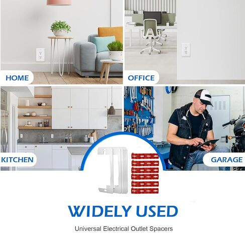 6 Pack Wall Plate Spacer+24 PCS Switch and Receptacle Spacers for Loose Outlet Plug Fix,Spacers for Loose Outlet Plug Fix，Outlet Spacers Extender Shims for Outlets/Switch/Electrical Box in Kuwait