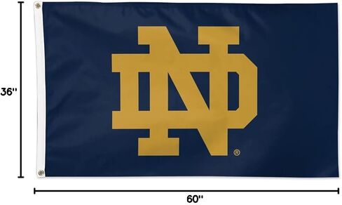NCAA NOTRE DAME FAILLING IRISH CHEP ND FLAG Deluxe ، 3 × 5 أقدام in Saudi Arabia