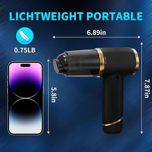 مكنسة مكنسة كهربائية محمولة 15000PA ، 6 في 1 مجموعة مكنسة كهربائية محمولة ، USB القابلة لإعادة الشحن. أسود in Saudi Arabia