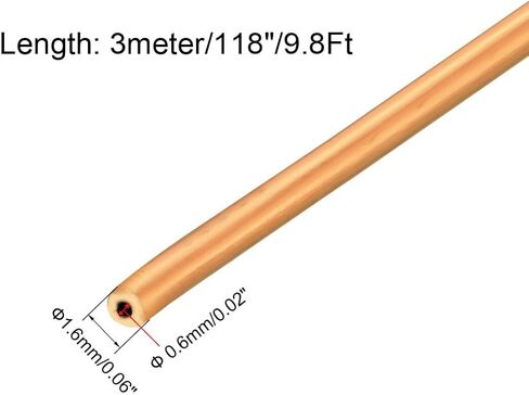 #US 9.8ft Refrigeration Tubing 1.6mm OD 0.6mm ID Length Copper Tubing Coil in Saudi Arabia