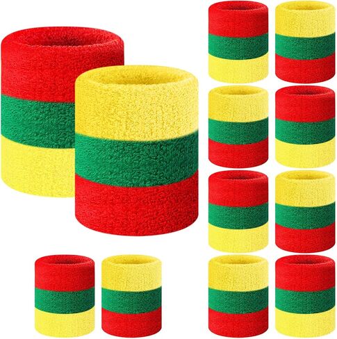 Geyoga 12 Pack Juneteenth Wristbands عرق العرق الأساور جونيتيشنث ، عصابات العرق ، رجال الرجال الأخضر الأسود الأسود الأحمر للمعصمين لأفريقيا الأفرو أمريكية هدايا in Saudi Arabia