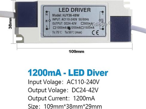 LED Driver 900MA 1200MA 1500MA 36W 40W 45W 48W 50W Light Power Supply Output DC24-42V DRIVE DRIC CONNECTOR (1200MA DC24-42V) in Saudi Arabia