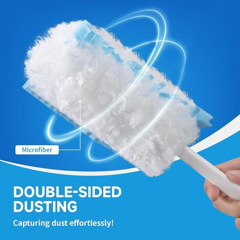 oshang Disposable Heavy Duty Dusters Refills - 360° Multi-Surface Cleaning | Home, Office, Furniture, Ceiling Fan | Feather-Light, Powerful Dust Removal | Feather Dusters (16 Count) in Kuwait