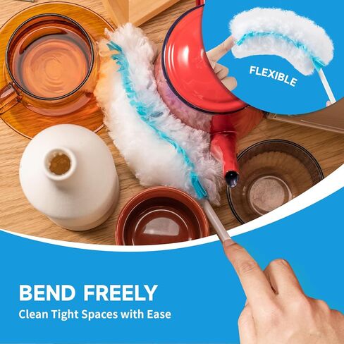 oshang Disposable Heavy Duty Dusters Refills - 360° Multi-Surface Cleaning | Home, Office, Furniture, Ceiling Fan | Feather-Light, Powerful Dust Removal | Feather Dusters (16 Count) in Kuwait