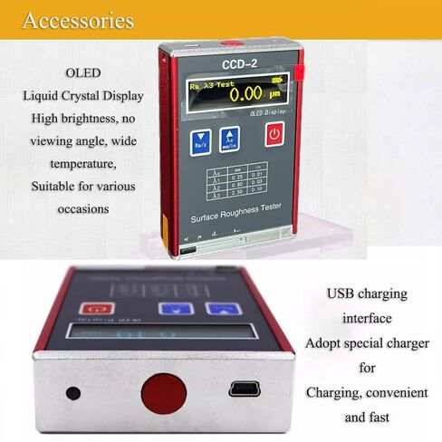 Surface Roughness Tester Meter Gauge profilometer with Data Storage Function Multiple Testing Parameters Ra Rz Rq Rt OLED Color Display in Kuwait