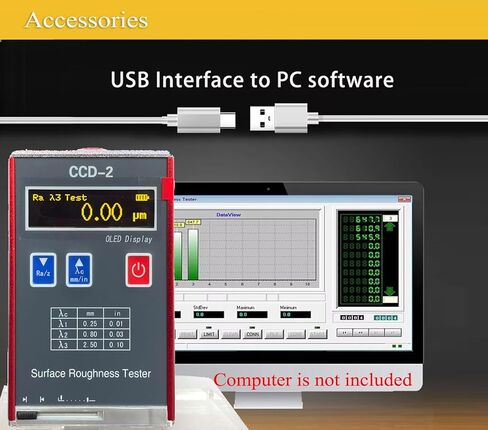 Surface Roughness Tester Meter Gauge profilometer with Data Storage Function Multiple Testing Parameters Ra Rz Rq Rt OLED Color Display in Kuwait