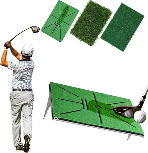 Golf Hitting Mat – Swing Path Detection with 14''x9'' Aluminum Base 3'' Dual Ground Spikes – Golf Practice Mat for Outdoor Use Backyard & Home Course, Swing Feedback & Training Aid in Saudi Arabia