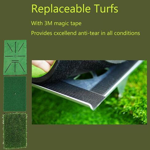 Golf Hitting Mat – Swing Path Detection with 14''x9'' Aluminum Base 3'' Dual Ground Spikes – Golf Practice Mat for Outdoor Use Backyard & Home Course, Swing Feedback & Training Aid in Saudi Arabia