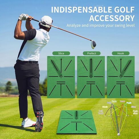 Golf Hitting Mat – Swing Path Detection with 14''x9'' Aluminum Base 3'' Dual Ground Spikes – Golf Practice Mat for Outdoor Use Backyard & Home Course, Swing Feedback & Training Aid in Saudi Arabia