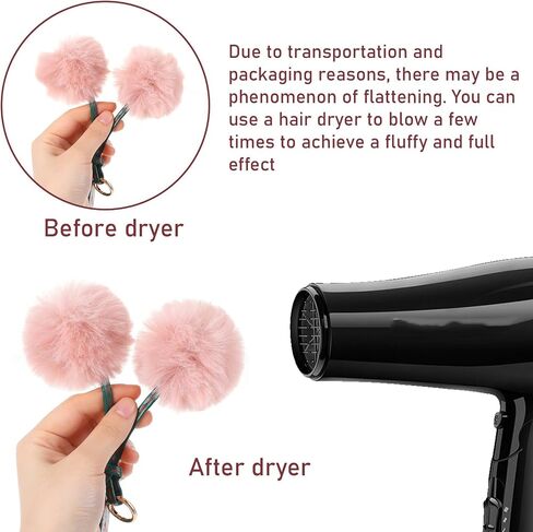 Thinp Pom Pom Keychain Cute Cherry Keychain Fluffy Accessories Cherry Bag Charms Purse Charms Car Bag Charm Handbags Pendant for Women Girl Birthday Christmas Gifts Stocking Stuffers in Saudi Arabia