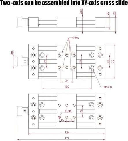 الجدول المنزلق من النظام الأساسي إزاحة ترجمة الترجمة الترجمة 40 × 70 مم مرحلة خطية خفيفة-مرحلة خفيفة (بدون قاعدة) in Saudi Arabia