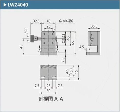 Z axis LWZ4040 Groove Manual Platform Rack and Pinion knob fine-Tuning Slide ZWG40 in Saudi Arabia