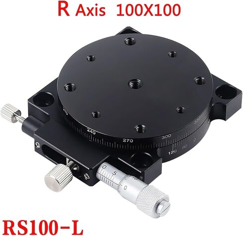 R Axis 100mm RS100-L Manual Sliding Table 360 Degree Rotation Displacement Angle Adjustment Platform Optical Micrometer in Saudi Arabia