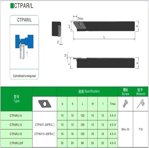 CTPAR CTPAL CTPAR10 CTPAR12 CTPAR16 CTPAR20 CTPAR25 External Turning Grooving Tool Handle Lathe Boring Bar(CTPAR25 R) in Saudi Arabia