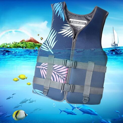 Water Kayaking Jacket, High Buoyancy Swim Vest with Adjustable Safety Strap for Boating Fishing Surfing(Blue,Medium) in Saudi Arabia