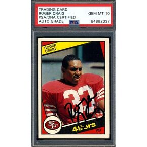 Roger Craig Gem Mint 10 PSA DNA توقيع 1984 Topps Rookie Autograph - بطاقات الصاعد الموقعة لكرة القدم in Kuwait