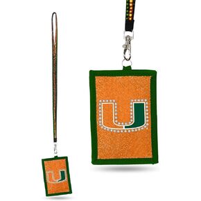 NCAA Miami Hurricanes Beaded Gem Lanyard with ID Wallet in Saudi Arabia