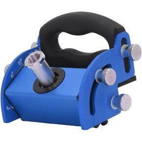 محدد موقع Hole Wordworking Locator Guide Guide Guide For Mallected Hole Drilling Aluminy Scale Clear Clear من 0 إلى 90 درجة مع غلاف الحفر والجوز (الأزرق) in Kuwait