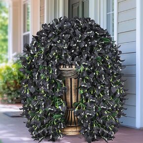 2Pcs UV Resistant Artificial Flowers for Outdoors, Realistic Faux Silk Bougainvillea Flowers, Fake Hanging Plants for Porch Patio Balcony Decoration (Purple) in Saudi Arabia