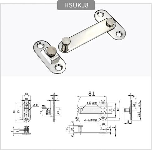 Stainless Steel 304 Hook Plate Lock with Buckle Special Equipment Door Buckle Door Bolt 1Pcs(HSUKJ5) in Saudi Arabia