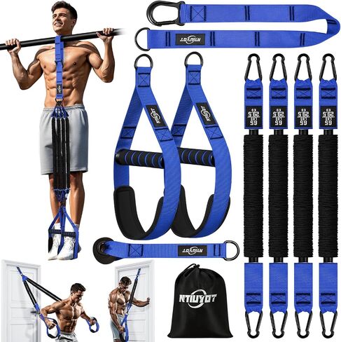 Pull Up Bands, Heavy Duty Resistance Bands with Handle, Workout Bands for Pull Up Bar, Pullup Assist Band Set for Exercise, Full Body Workout, Home Gym for Enhanced Strength, Muscle Training in Saudi Arabia