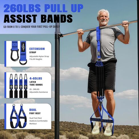 Pull Up Bands, Heavy Duty Resistance Bands with Handle, Workout Bands for Pull Up Bar, Pullup Assist Band Set for Exercise, Full Body Workout, Home Gym for Enhanced Strength, Muscle Training in Saudi Arabia