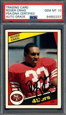 Roger Craig Gem Mint 10 PSA DNA توقيع 1984 Topps Rookie Autograph - بطاقات الصاعد الموقعة لكرة القدم in Kuwait