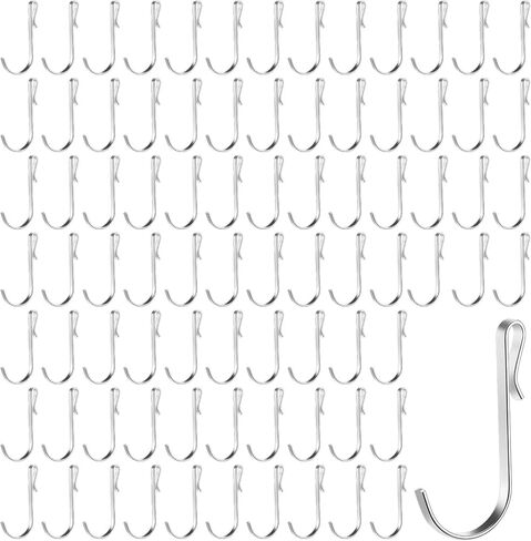 80 Pcs J Hook for Wire Shelving Hooks Stainless Steel Hanger Clip on Metal Wire Rack Hanging Sink Grid Hook for Display Kitchen Bedroom Office Shelf Pots Kitchenware Shirts(Silver) in Saudi Arabia