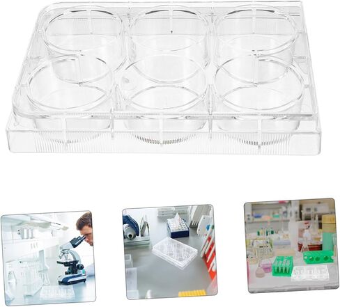 Pretyzoom 4pcs 6-جيدا خلايا لوحة المعدات معدات المختبر المعدات أنسجة الأنسجة أنسجة مختبر يمكن التخلص منها in Saudi Arabia