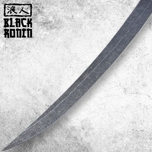 Black Ronin Black Combat Sword Wakizashi Sword and Injection مصبوب غمد - شفرة من الفولاذ المقاوم للصدأ ، تانغ كامل ، رايككين فو ، مقبض ملفوف بالحبل ، والاستخدام للعمليات التكتيكية والبعثات - طول 27 " in Saudi Arabia