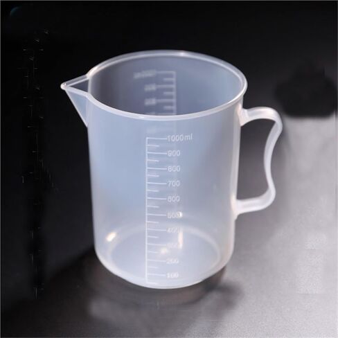 (2 pcs/lot) 250ml-2000ml Plastic Cup with Scale and Handle PP Polypropylene Beak School Laboratory Supplies(1000ml 1pc) in Saudi Arabia
