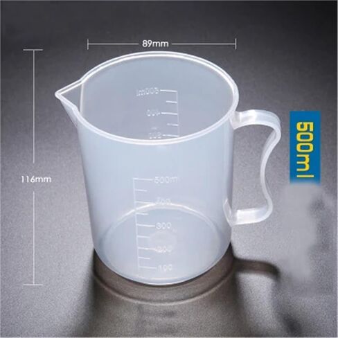 (2 pcs/lot) 250ml-2000ml Plastic Cup with Scale and Handle PP Polypropylene Beak School Laboratory Supplies(1000ml 1pc) in Saudi Arabia