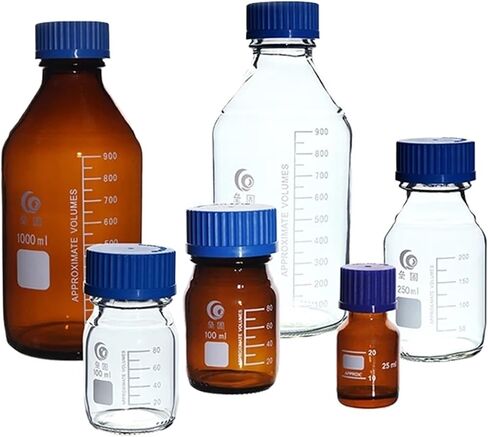 مختبر شفاف/بني كاشف كاشف كاشف زجاجة زجاجة زجاجة مختبر زجاجة مختبر (250 مل 2pcs) in Saudi Arabia